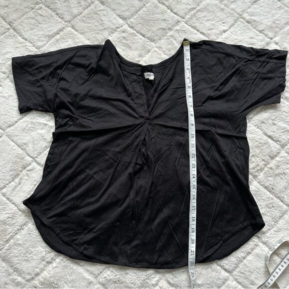 Madewell | Black Luster Cotton Splitneck Tee | Size Small - Picture 10 of 10